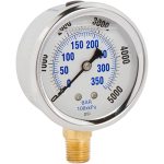Pressure Gauge 0 - 5000 PSI Liquid Filled